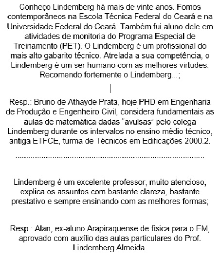 Testemunho melhor amigo Bruno e testemunho de ex-aluno de orientao Alan